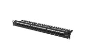 Akcesoria sieciowe - Lanberg Patch Panel 24-Port 1U 19" CAT.6A UTP w/ Cable Organizer Black - PPUA-1124-B