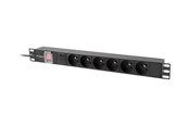 Kabel zasilający (zewnętrzny) - Lanberg - power distribution unit - 2500 Watt - PDU-06E-0200-IEC-BK