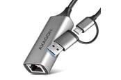 Adapter Sieciowy (karta sieciowa, serwer druku, itp.) - AXAGON Gigabit Ethernet Adapter USB-C+ USB-A - ADE-TXCA