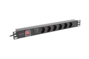Kabel zasilający (zewnętrzny) - Lanberg - power distribution unit - 4000 Watt - PDU-06F-0200-BK