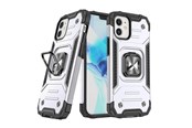 Telefon - Pokrowiec i etui - Wozinsky Ring Armor case for iPhone 14 armored cover magnetic holder ring silver - 9145576265499