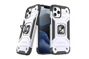 Telefon - Pokrowiec i etui - Wozinsky Ring Armor case for iPhone 14 Pro armored cover magnetic holder ring silver - 9145576265581