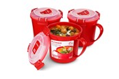 Akcesoria kuchenne - Sistema 656ml Medium Soup Mug 3 Pack - 82012