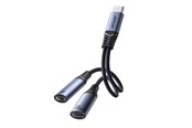 Kabel USB - Joyroom  SY-C03 USB-C to 2x USB-C 2in1 DAC adapter - black - SY-C03