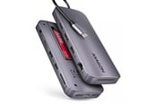 USB hub - AXAGON Gen2Combo 12-in-1 USB-C 10 Gbps HUB USB hub - 12 - USB 3.2 - Szary - HMC-12GM2