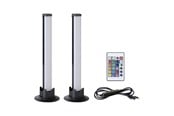 Lampy - EGLO GAMER LIGHT Zestaw Lamp Biurkowych – czarny, 2x3,3W RGBW + 3000K - 75956