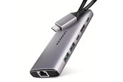 USB hub - AXAGON Combo 6-in-1 USB-C 10 Gbps HUB USB hub - 6 - USB 3.2 - Srebrny - HMC-6G2L