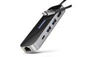 USB hub - AXAGON Glass 6-in-1 USB-C 5 Gbps Hub USB hub - 6 - USB 3.2 - Czarny - HMC-6GLN