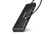 USB hub - AXAGON SuperSpeed USB-C Flat Hub with 30 cm Cable USB hub - 7 - USB 3.2 - Czarny - HUE-F7C