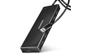 USB hub - AXAGON SuperSpeed USB-A Flat Hub with 1 m Cable USB hub - 7 - USB 3.2 - Czarny - HUE-F7A