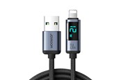 Kabel USB - Joyroom Prism Series A16 Lightning / USB-A Cable 2.4A 1.2m with LED Display - Black - S-AL012A16