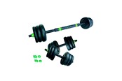 Sport i fitness - ASG 15 kg. Vægtsæt m. Runde skiver - Sort/Grøn - ASG4469BL/GR