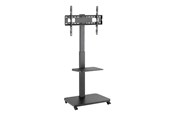 Uchwyty scienne, uchwyty AV i meble AV - Gembird TV floor stand with caster wheels 37"" - 75"" bl - Max 40 kg - recommended for 75" - TVS-75S-02