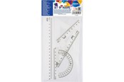 Przybory szkolne - CENTRUM Geometry set 20cm. 4 pieces. Clear plastic - 80946