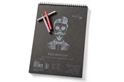 Zeszyty, notesy i formularze - SMLT Drawing pad with BLACK paper. A4. 165g. - SM105-A4