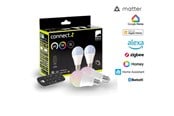 Inteligentny dom - EGLO E27 LED-Z MATTER A60 RGB/CCT 11W 1300lm opal 2-pack w/remote control - 110399