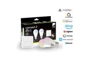 Inteligentny dom - EGLO E27 LED-Z MATTER A60 RGB/CCT 11W 1300lm opal 2-pack w/switch - 110418