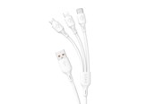 Kabel USB - Dudao USB C / micro USB / Lightning 480Mb/s 6A 1.2m - white - 6973687244606