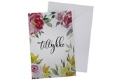 Materiały hobbystyczne - SCANSEASON Card with envelope flower congratulations11*17cm - 100262