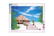 Materiały hobbystyczne - CENTRUM Diamond Painting 40*50cm. BEACH WITH HOUSE - 89760
