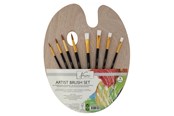 Materiały hobbystyczne - Creative Craft Group Wooden palette with 8 brushes. - AR0822/GE