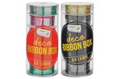 Materialy hobbystyczne - Creative Craft Group Gift ribbon 6 wide rolls in round box. Ace - CR0998K/GE