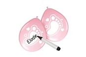 Zabawki - Folat BV - Writable Balloons Birth Girl 6 pcs. - 08591