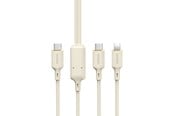 Kabel USB - Dudao L7SF 2in1 cable USB-C - USB-C / Lightning 100W 1.2m - beige - 6976625331062