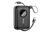Powerbank - Dudao K14 10000mAh power bank with USB-C / Lightning cables - black Powerbank - Czarny - 10000 mAh - 6977196681549