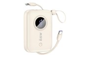 Powerbank - Dudao K14 10000mAh power bank with USB-C / Lightning cables - beige Powerbank - Beżowy - 10000 mAh - 6977196681556