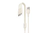 Kabel USB - Dudao L7SE 3in1 USB-A - 2x USB-C / Lightning 66W Cable 1.2m - beige - 6976625331055