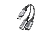 Kabel USB - Dudao L13C+ 2in1 USB-C Adapter - Gray - 6976625332823