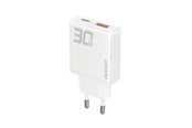 Telefon - Adapter i Ladowarka - Dudao GaN A30EU 30W USB-A / USB-C Wall Charger - White - 6976625332793