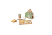 Zabawa w kuchnie i akcesoria - Dantoy Toaster set wood in gift box 9 pcs - 5701
