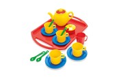 Zabawa w kuchnie i akcesoria - Dantoy Tea set on tray in net 18 pcs - 4335