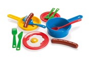 Zabawa w kuchnie i akcesoria - Dantoy Sausage set in net 13 pcs - 4234