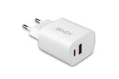 Telefon - Adapter i Ladowarka - Lindy 20W USB Type A & C Charger - 73413