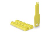 Akcesoria komputerowe - Lindy RJ45 Port Locks Yellow 10x + 1 Key - 47900