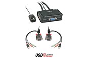 Przełącznik KVM - Lindy VGA KVM Switch Compact USB 2.0 Audio 2 Port - KVM / audio / USB switch - 2 ports - 42342