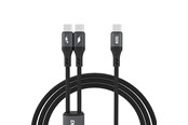 Kabel USB - Dudao L3F 2in1 Cable 100W 1.2m 2 x USB-C - Black - 6976625333493