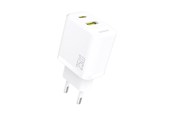 Telefon - Adapter i Ładowarka - Dudao A26T GaN 25W USB-A USB-C Charger - White - 6976625334087