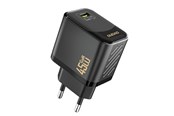 Telefon - Adapter i Ladowarka - Dudao A28 45W GaN USB-C Wall Charger - Black - 6976625334254