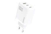 Telefon - Adapter i Ładowarka - Dudao A29 65W GaN Wall Charger 2 x USB-C + 1 x USB-A - White - 6976625334919
