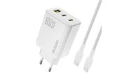 Telefon - Adapter i Ładowarka - Dudao A29C 65W GaN Wall Charger + USB-C Cable - White - 6976625334926