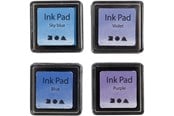 Materialy hobbystyczne - Creativ Company - Stamp Ink Blue Shades/Purple 4 pcs. - 285342