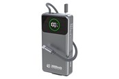 Powerbank - Dudao K31 Pro 45W 20000mAh Power Bank with Built-in Retractable USB-C Cable - Gray Powerbank - Szary - 20000 mAh - 6977196682010