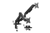 Uchwyt na monitor - Gembird Adjustable desk display mounting arm with USB ports 2-displays 17"-32" - MA-DA2U-01