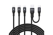 Kabel USB - Dudao L3W USB-A/USB-C to Lightning/USB-C/MicroUSB 66W Cable - Black - 6976625335473