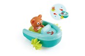 Zabawki dla niemowlat - Hape Bath Toys Pullback Boat with Bear - E0217