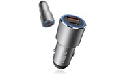 Telefon - Adapter i Ladowarka - Dudao USB / USB Car Charger Type C Power Delivery Quick Charge 22.5 W Gray (R4PQ) - 6970379616857